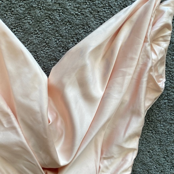 House Of CB, 'Coco' Beige Satin Drape Back Dress, Size S - Picture 15 of 15